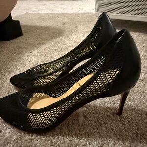Christian Louboutin Black Mesh Heels